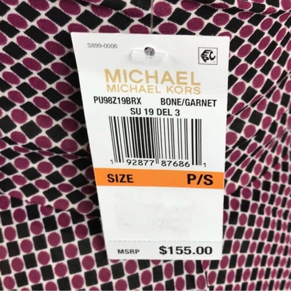 Michael MICHAEL KORS Halter Dress sz S Lined Chiffon Purple Handkerchief Hem - Picture 10 of 10